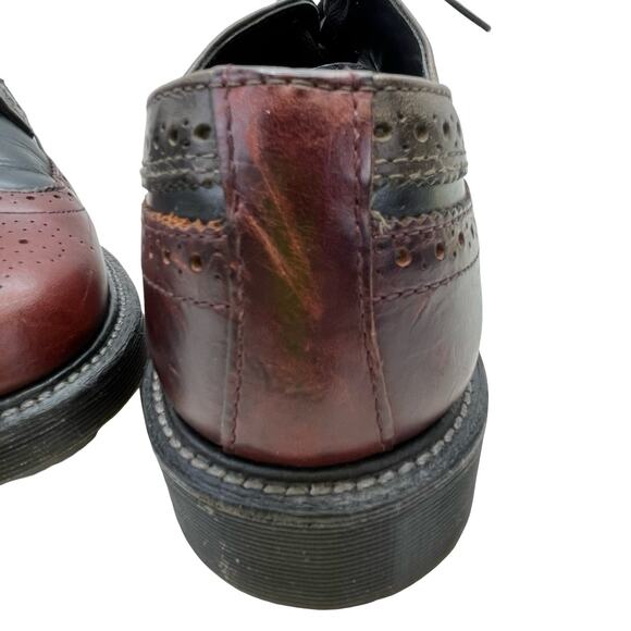 Dr. Martens Alfred Brogue Oxfords Black/Burgundy Leather AirWair Sole UK 9 US 10 - Picture 12 of 16